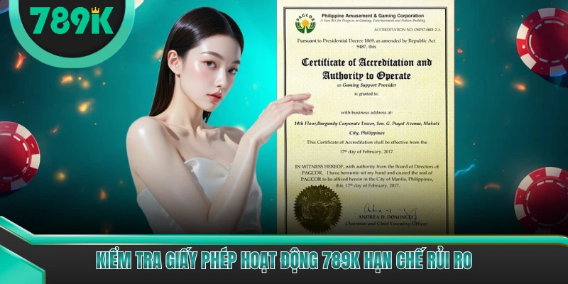 Kiểm tra giấy phép hoạt động 789K hạn chế rủi ro